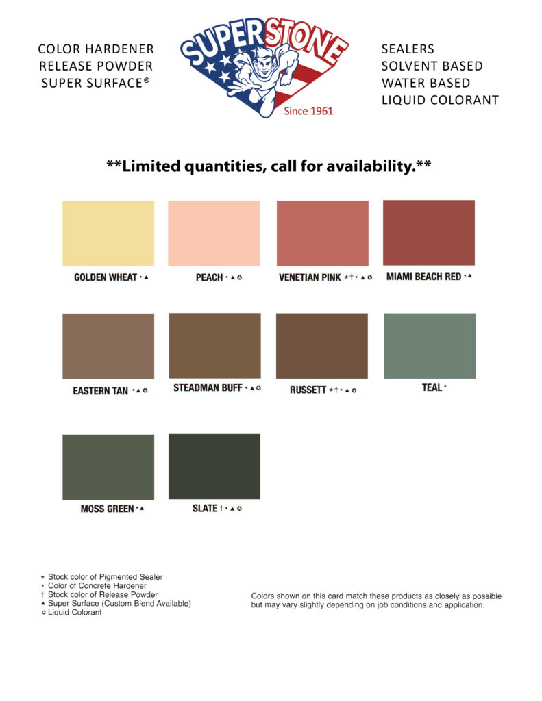 Concrete Sealer Color Chart